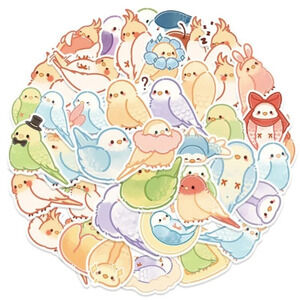 40 multicolor bird vinyl stickers decor laptop phone cup mug water bottle pretty
